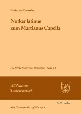 King |  »Notker latinus« zum Martianus Capella | Buch |  Sack Fachmedien