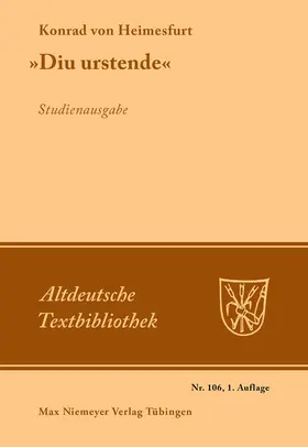 Konrad von Heimesfurt / Hoffmann / Gärtner |  "Diu urstende" | Buch |  Sack Fachmedien