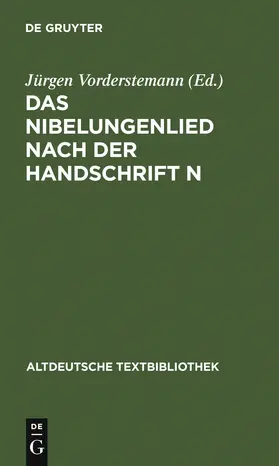 Vorderstemann |  Das Nibelungenlied nach der Handschrift n | Buch |  Sack Fachmedien