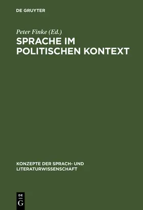 Finke |  Sprache im politischen Kontext | Buch |  Sack Fachmedien