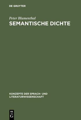 Blumenthal |  Semantische Dichte | Buch |  Sack Fachmedien