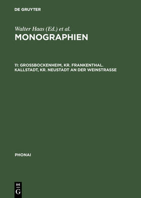 Karch |  Großbockenheim, Kr. Frankenthal. Kallstadt, Kr. Neustadt an der Weinstraße | Buch |  Sack Fachmedien