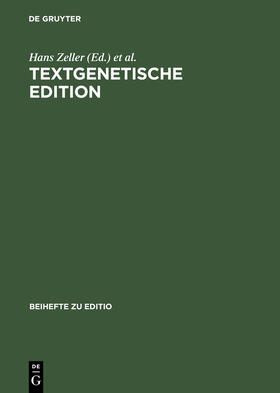 Martens / Zeller |  Textgenetische Edition | Buch |  Sack Fachmedien