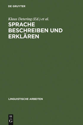 Detering / Sucharowski / Schmidt-Radefeldt |  Sprache beschreiben und erklären | Buch |  Sack Fachmedien
