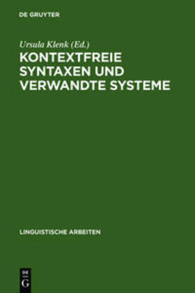 Klenk |  Kontextfreie Syntaxen und verwandte Systeme | Buch |  Sack Fachmedien