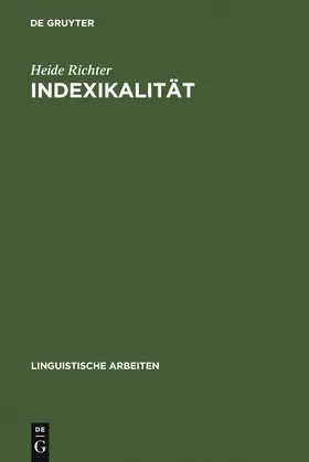 Richter |  Indexikalität | Buch |  Sack Fachmedien