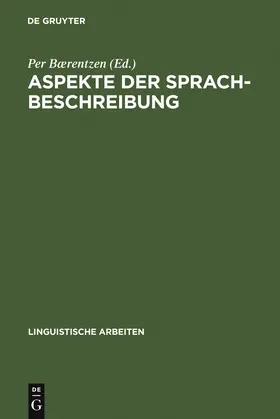 Bærentzen |  Aspekte der Sprachbeschreibung | Buch |  Sack Fachmedien