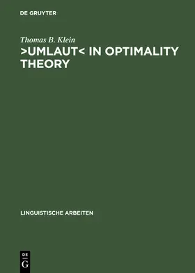 Klein |  ¿Umlaut¿ in Optimality Theory | Buch |  Sack Fachmedien