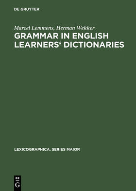 Wekker / Lemmens |  Grammar in English learners' dictionaries | Buch |  Sack Fachmedien