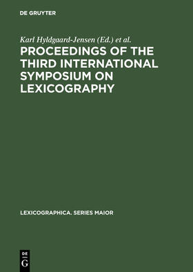 Hyldgaard-Jensen / Symposium on Lexicography &lt;3 / Symposium on Lexicography <3 |  Proceedings of the Third International Symposium on Lexicography | Buch |  Sack Fachmedien