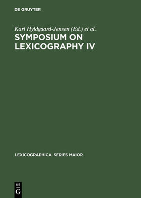 Hyldgaard-Jensen / Zettersten / Symposium on Lexicography &lt;4 |  Symposium on Lexicography IV | Buch |  Sack Fachmedien