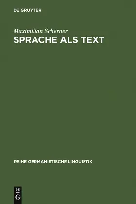 Scherner |  Sprache als Text | Buch |  Sack Fachmedien