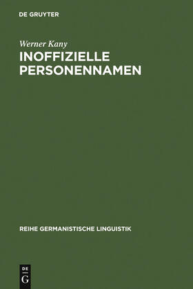 Kany |  Inoffizielle Personennamen | Buch |  Sack Fachmedien