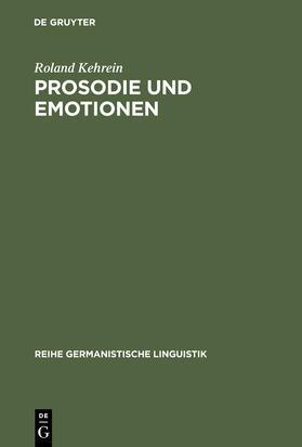 Kehrein |  Prosodie und Emotionen | Buch |  Sack Fachmedien