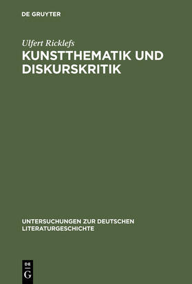 Ricklefs |  Kunstthematik und Diskurskritik | Buch |  Sack Fachmedien