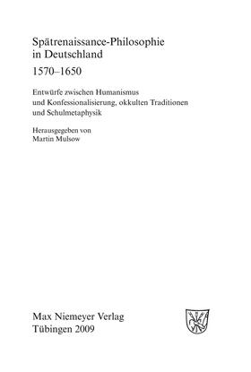 Mulsow |  Spätrenaissance-Philosophie in Deutschland 1570-1650 | Buch |  Sack Fachmedien