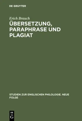 Brauch |  Übersetzung, Paraphrase und Plagiat | Buch |  Sack Fachmedien