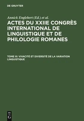 Englebert / Raemdonck / Pierrard |  Vivacité et diversité de la variation linguistique | Buch |  Sack Fachmedien