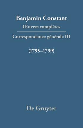  Correspondance 1795¿1799 | Buch |  Sack Fachmedien