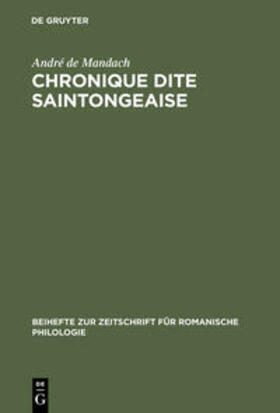 Mandach |  Chronique dite Saintongeaise | Buch |  Sack Fachmedien