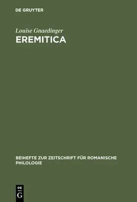 Gnaedinger |  Eremitica | Buch |  Sack Fachmedien