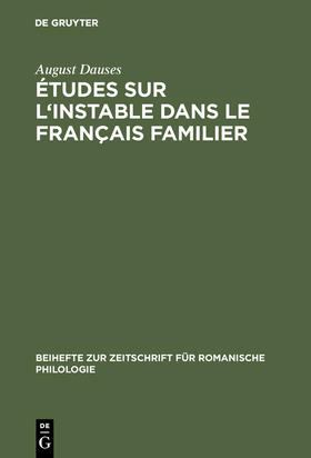 Dauses |  Études sur l'instable dans le français familier | Buch |  Sack Fachmedien