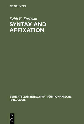 Karlsson |  Syntax and affixation | Buch |  Sack Fachmedien