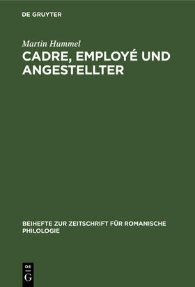 Hummel |  Cadre, employé und Angestellter | Buch |  Sack Fachmedien