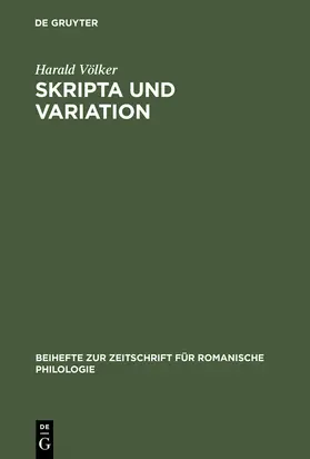 Völker |  Skripta und Variation | Buch |  Sack Fachmedien