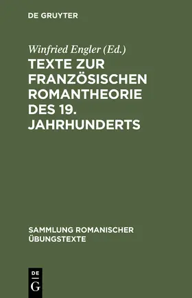 Engler |  Texte zur französischen Romantheorie des 19. Jahrhunderts | Buch |  Sack Fachmedien