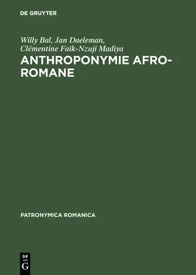 Bal / Faïk-Nzuji Madiya / Daeleman |  Anthroponymie afro-romane | Buch |  Sack Fachmedien