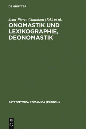  Onomastik und Lexikographie. Deonomastik | Buch |  Sack Fachmedien