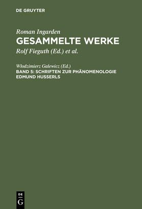 Galewicz |  Schriften zur Phänomenologie Edmund Husserls | Buch |  Sack Fachmedien