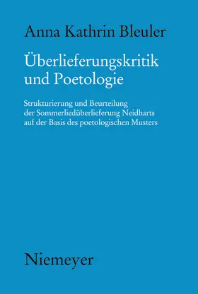 Bleuler |  Überlieferungskritik und Poetologie | Buch |  Sack Fachmedien