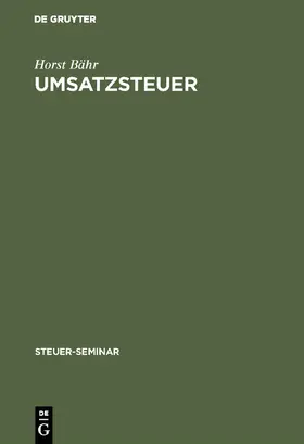 Bähr |  Umsatzsteuer | Buch |  Sack Fachmedien