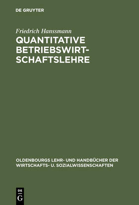 Hanssmann |  Quantitative Betriebswirtschaftslehre | Buch |  Sack Fachmedien