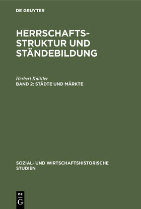 Knittler |  Städte und Märkte | Buch |  Sack Fachmedien