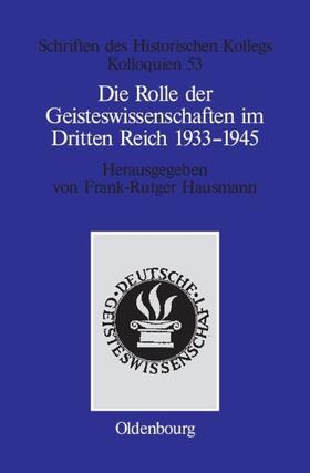 Hausmann | Die Rolle der Geisteswissenschaften im Dritten Reich 1933–1945 | E-Book | sack.de