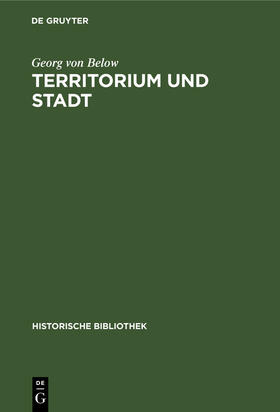 Below |  Territorium und Stadt | Buch |  Sack Fachmedien