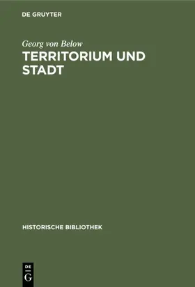 Below |  Territorium und Stadt | eBook | Sack Fachmedien