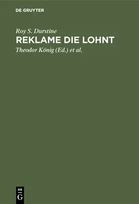 Durstine / Witte / König |  Reklame die lohnt | Buch |  Sack Fachmedien