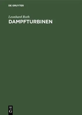 Roth |  Dampfturbinen | eBook | Sack Fachmedien