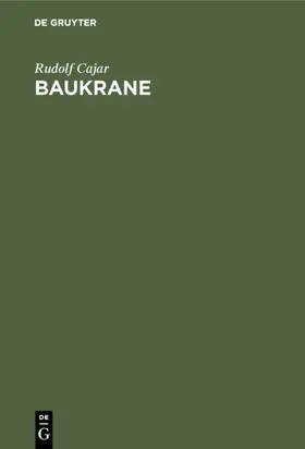 Cajar |  Baukrane | eBook | Sack Fachmedien