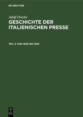 Dresler |  Von 1900 bis 1935 | eBook | Sack Fachmedien