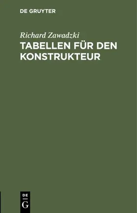 Zawadzki |  Tabellen für den Konstrukteur | eBook | Sack Fachmedien