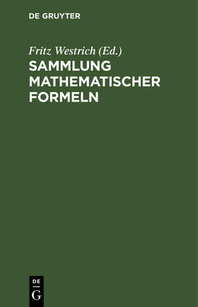 Westrich |  Sammlung mathematischer Formeln | Buch |  Sack Fachmedien