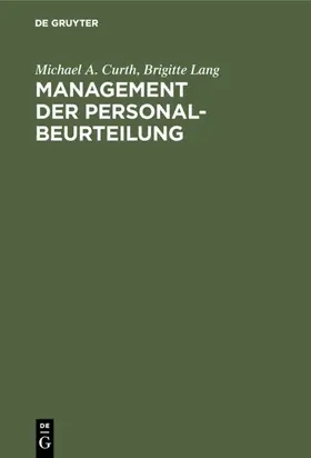 Curth / Lang |  Management der Personalbeurteilung | eBook | Sack Fachmedien