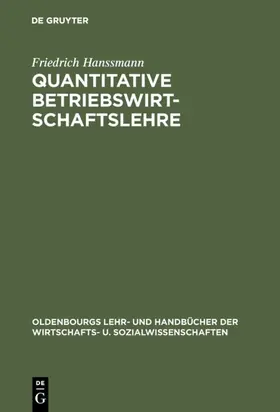 Hanssmann |  Quantitative Betriebswirtschaftslehre | eBook | Sack Fachmedien