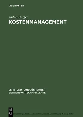 Burger |  Kostenmanagement | eBook | Sack Fachmedien