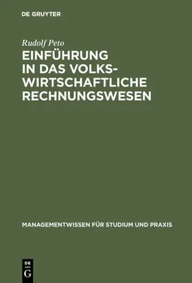 Peto |  Einführung in das volkswirtschaftliche Rechnungswesen | eBook | Sack Fachmedien